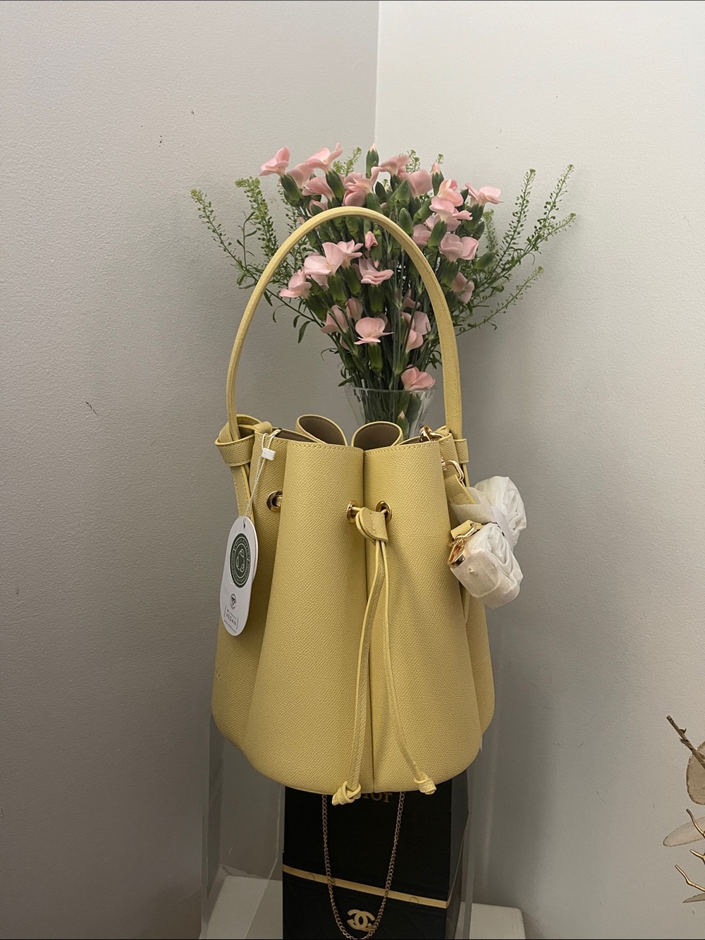 Melie Bianco Yellow Bucket Shoulder Bag